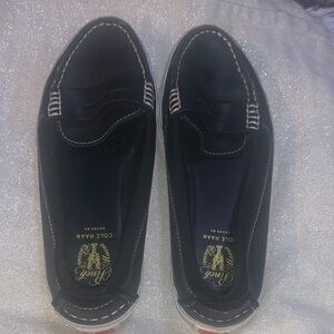 Cole Haan Black Loafers with White Stitching